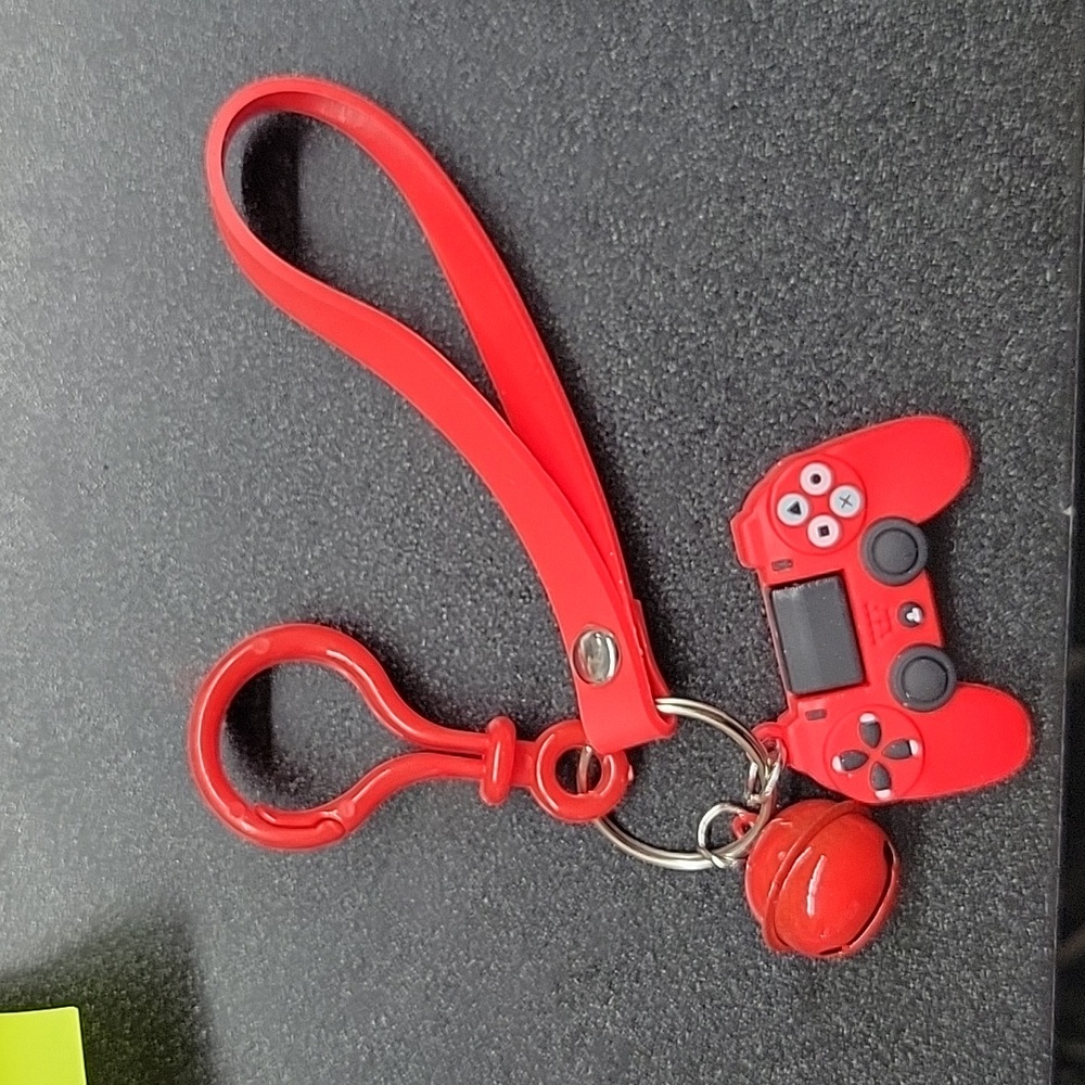Game Controler keychain with bell and strap